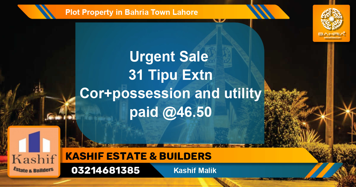 Residential Plot for Sale in Bahria Town, Lahore - (BP-41864)