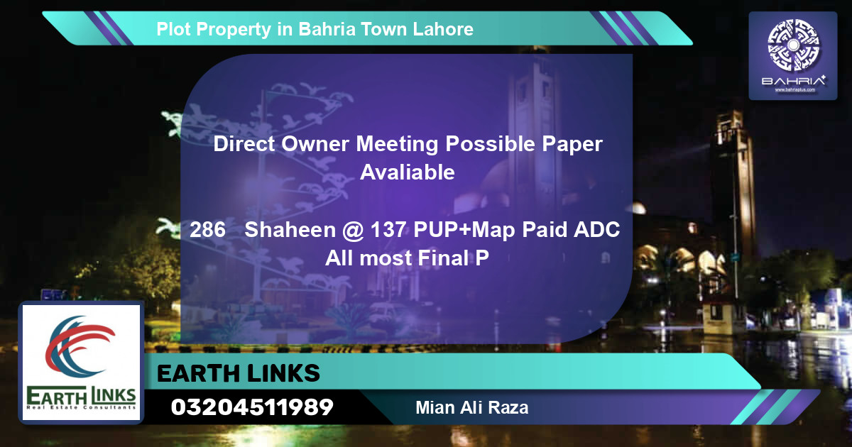 Residential Plot for Sale in Bahria Town, Lahore - (BP-41865)