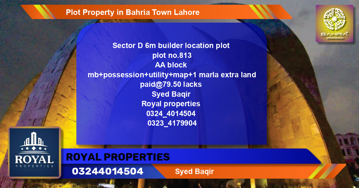 Residential Plot for Sale in Bahria Town, Lahore - (BP-41872)
