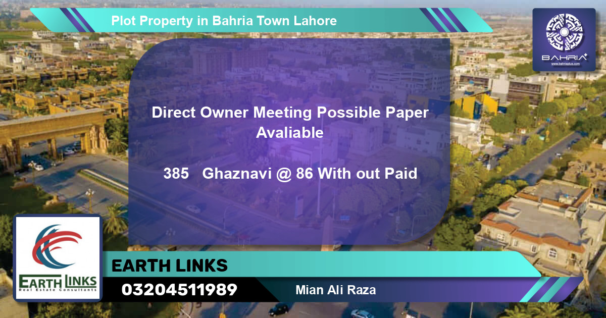 Residential Plot for Sale in Bahria Town, Lahore - (BP-41896)