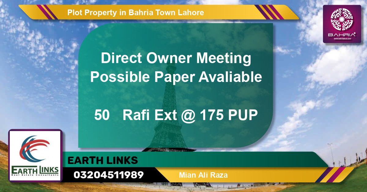 Residential Plot for Sale in Bahria Town, Lahore - (BP-41899)
