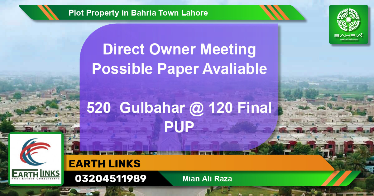Residential Plot for Sale in Bahria Town, Lahore - (BP-41905)