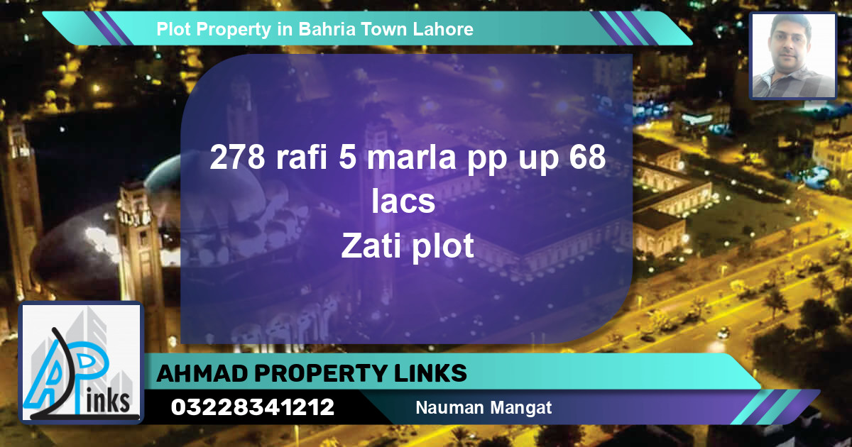 Residential Plot for Sale in Bahria Town, Lahore - (BP-41909)