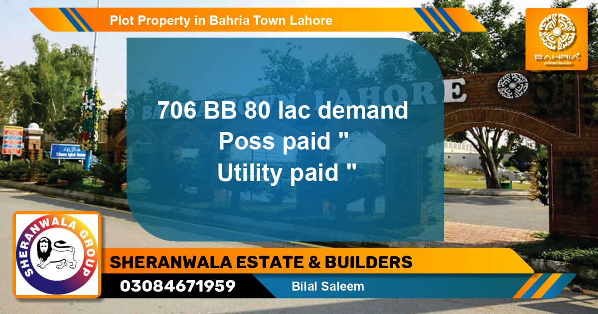 Residential Plot for Sale in Bahria Town, Lahore - (BP-41914)