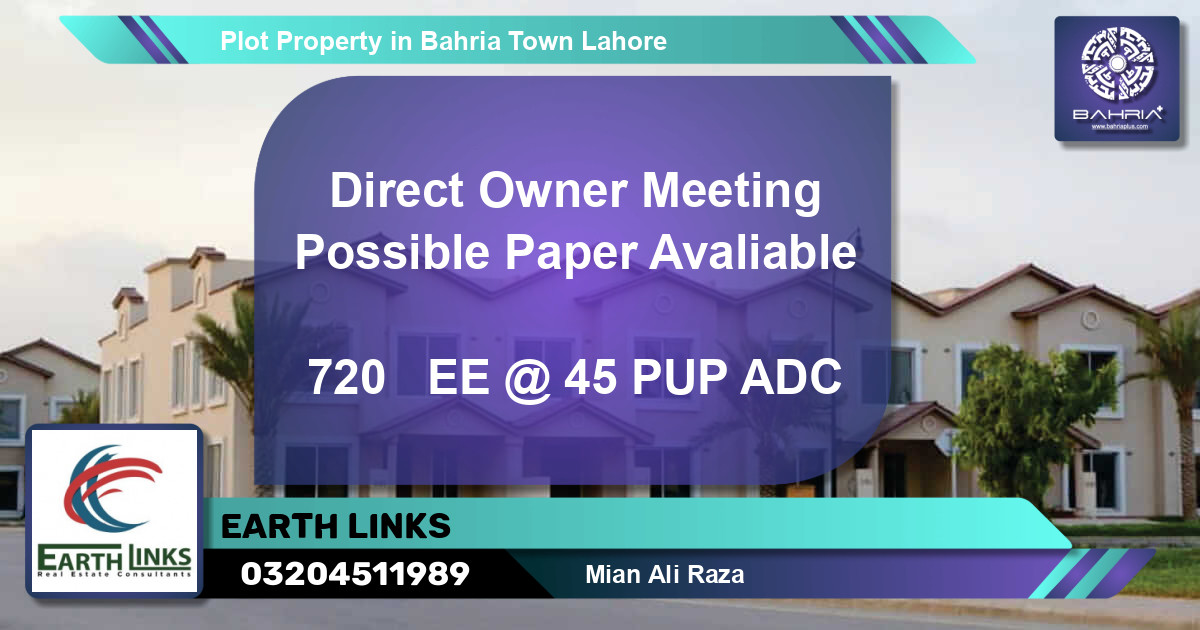 Residential Plot for Sale in Bahria Town, Lahore - (BP-41922)