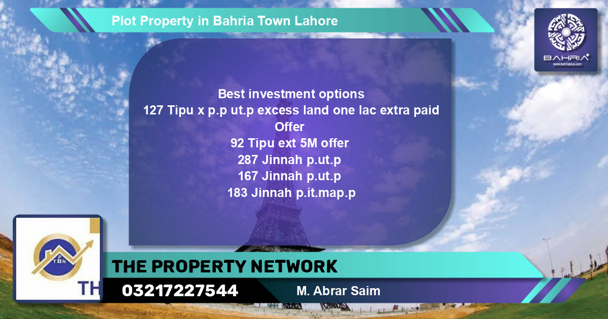 Residential Plot for Sale in Bahria Town, Lahore - (BP-41927)