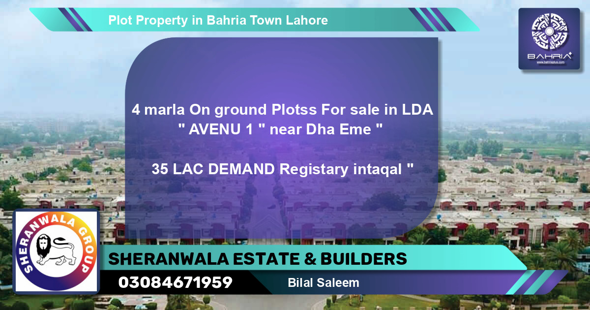 Residential Plot for Sale in Bahria Town, Lahore - (BP-41939)