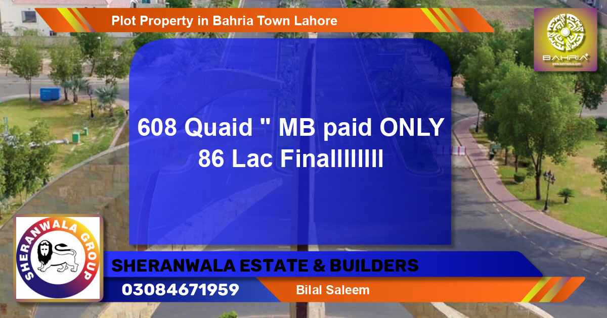 Residential Plot for Sale in Bahria Town, Lahore - (BP-41945)