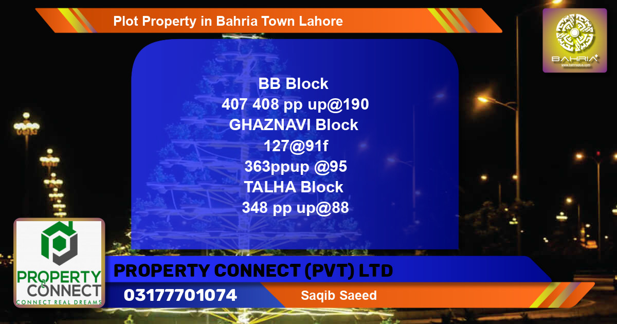 Residential Plot for Sale in Bahria Town, Lahore - (BP-41947)