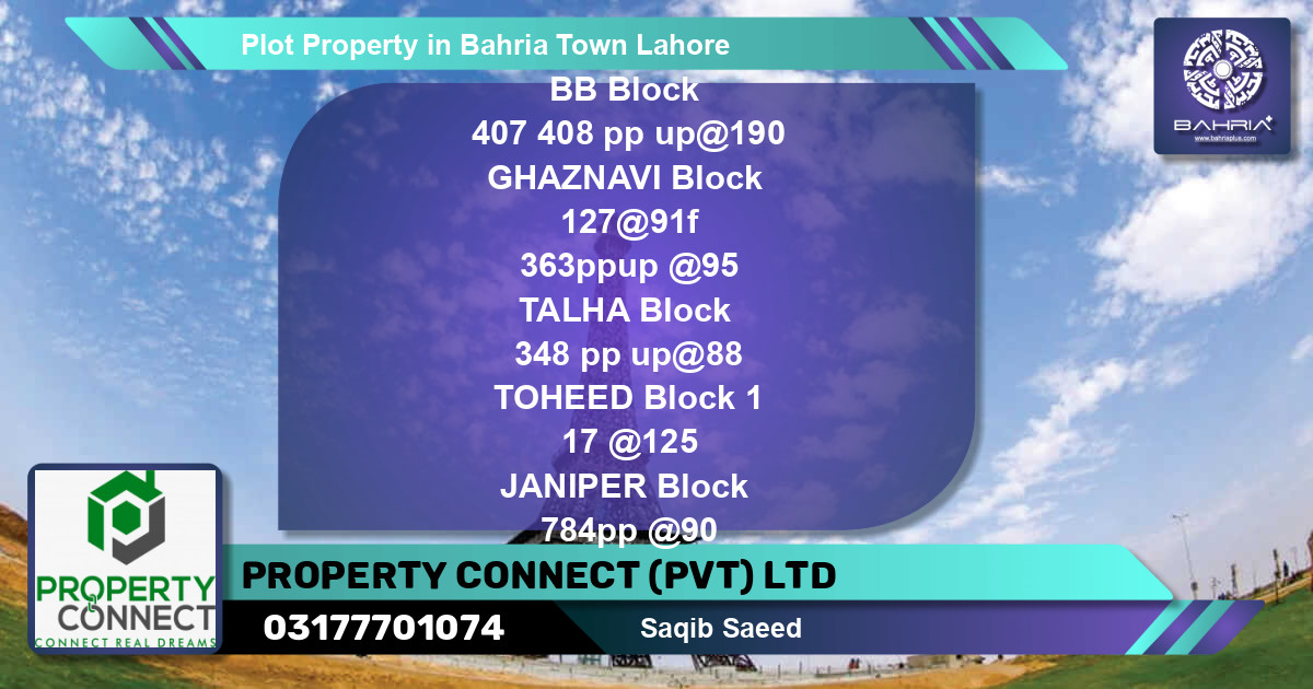 Residential Plot for Sale in Bahria Town, Lahore - (BP-41954)