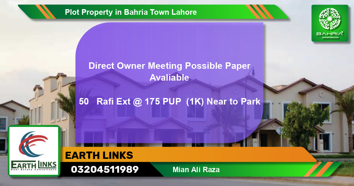 Residential Plot for Sale in Bahria Town, Lahore - (BP-41960)