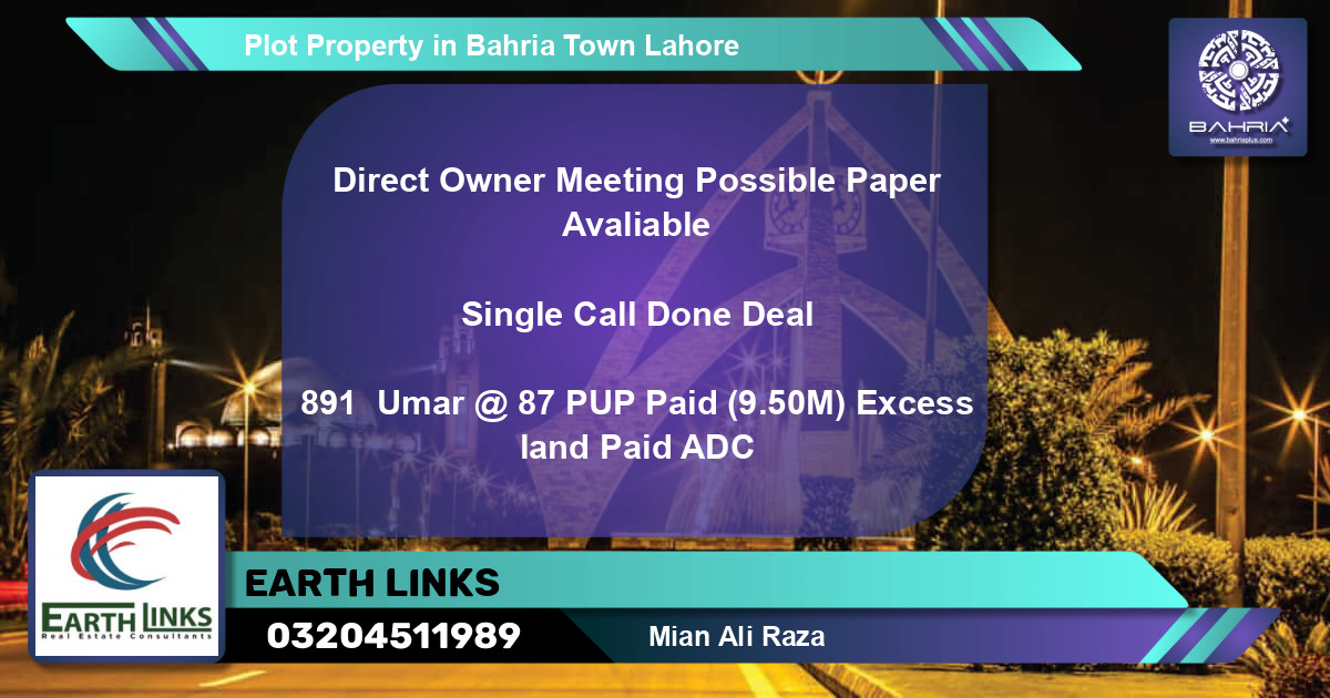 Residential Plot for Sale in Bahria Town, Lahore - (BP-41963)