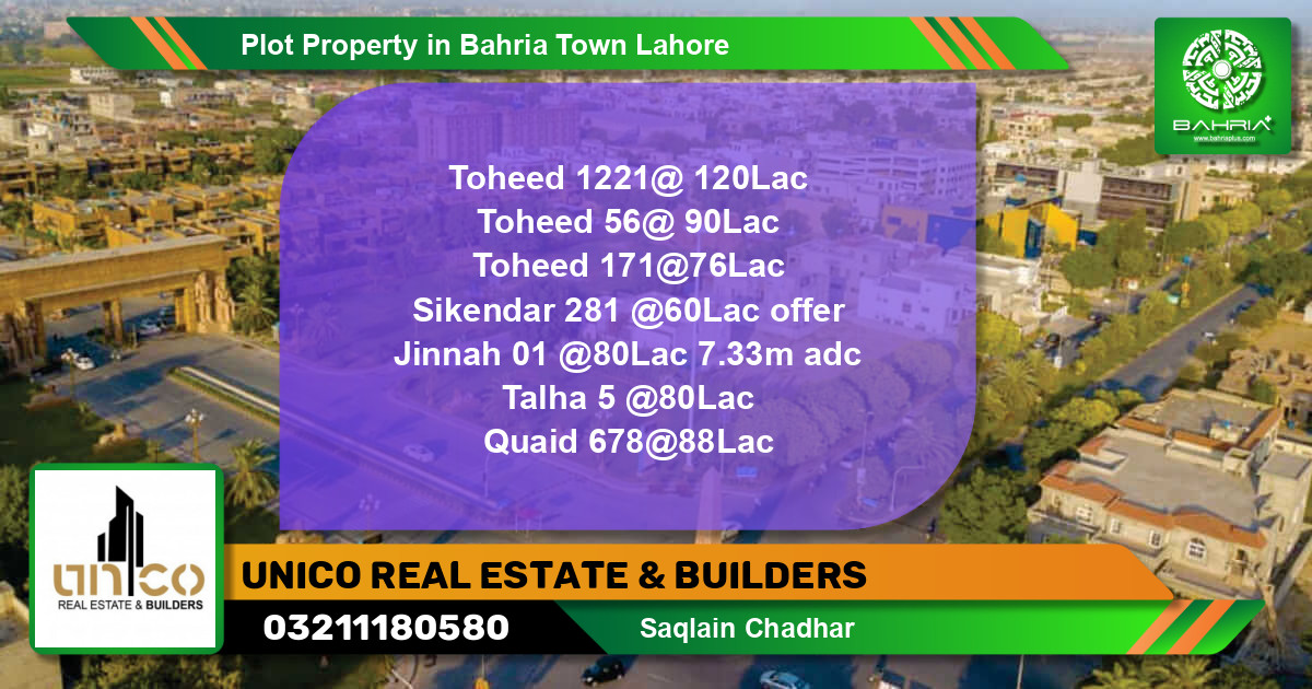 Residential Plot for Sale in Bahria Town, Lahore - (BP-42060)