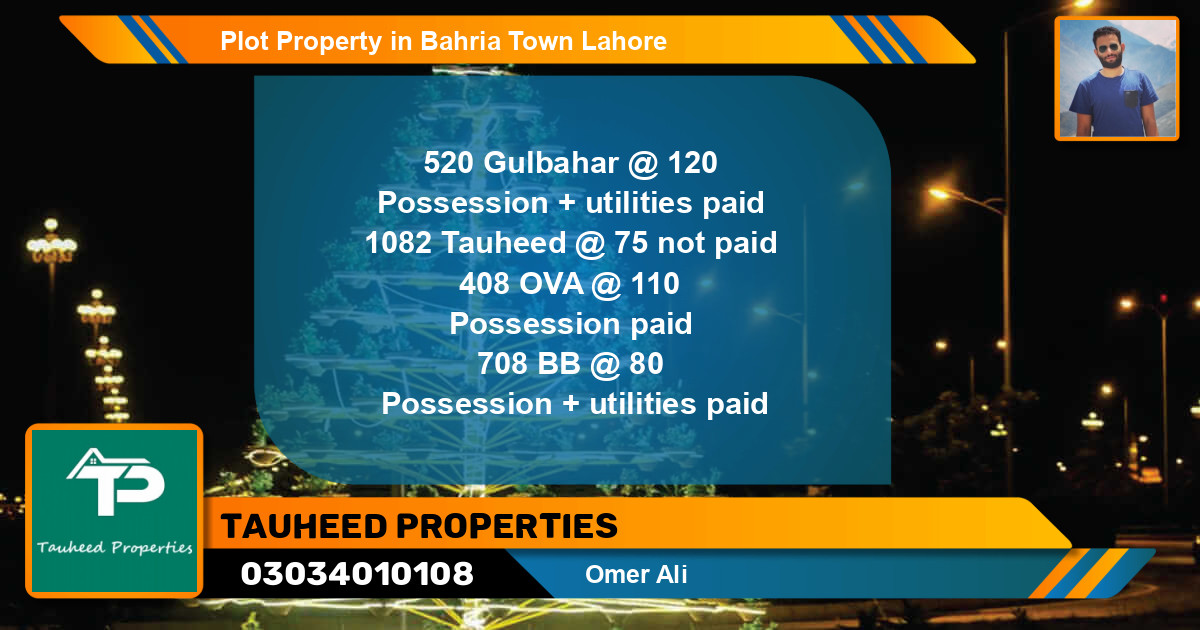 Residential Plot for Sale in Bahria Town, Lahore - (BP-42061)