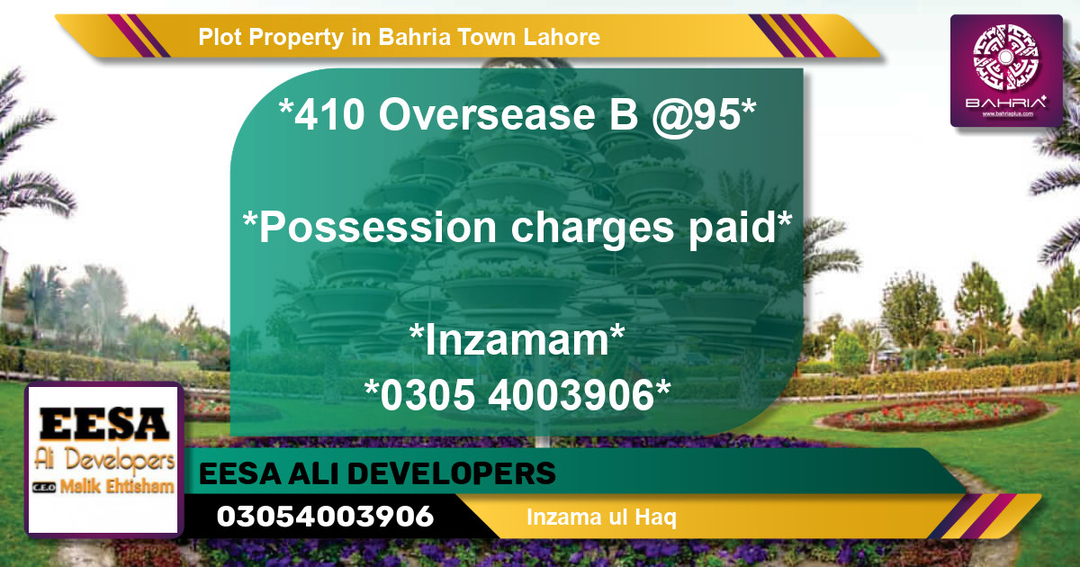 Residential Plot for Sale in Bahria Town, Lahore - (BP-42079)