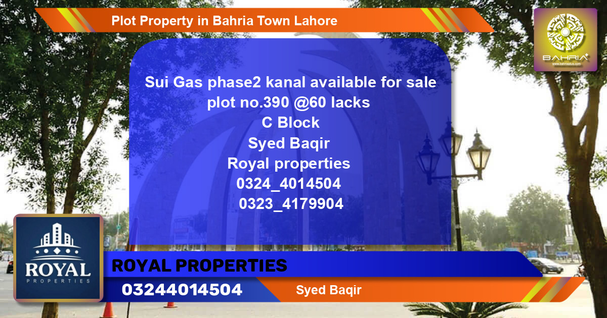 Residential Plot for Sale in Bahria Town, Lahore - (BP-42124)