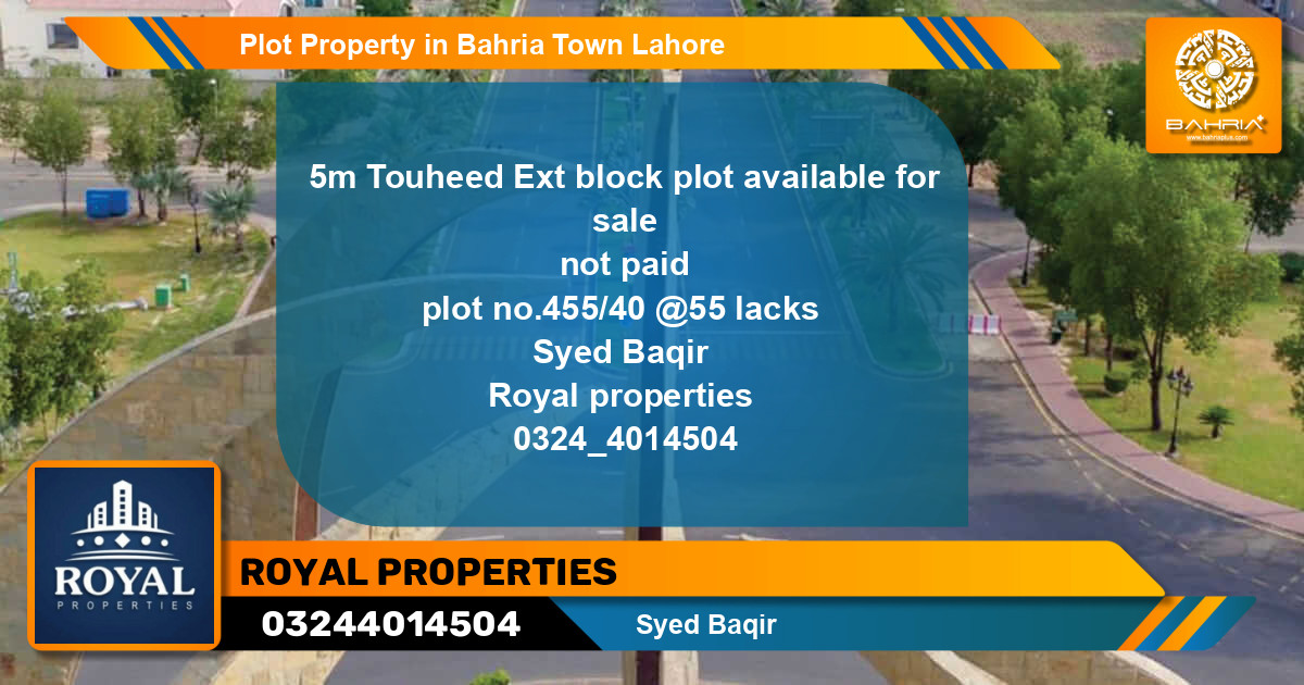 Residential Plot for Sale in Bahria Town, Lahore - (BP-42147)