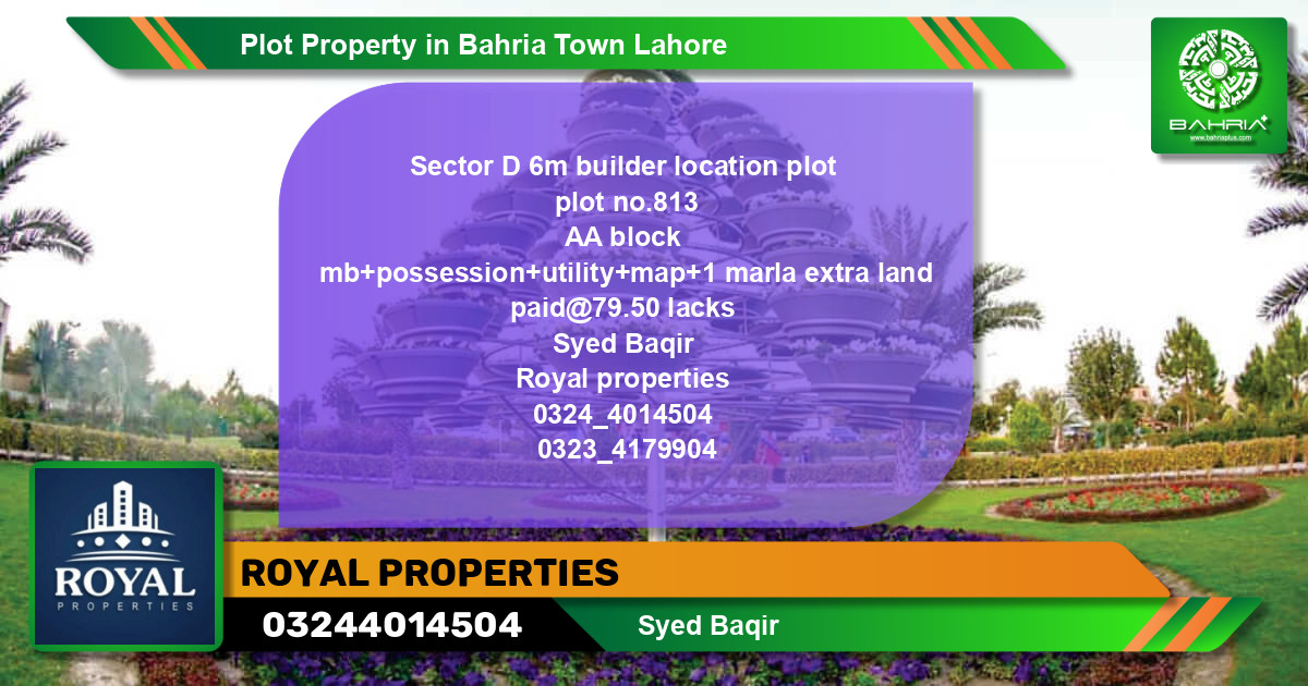 Residential Plot for Sale in Bahria Town, Lahore - (BP-42151)