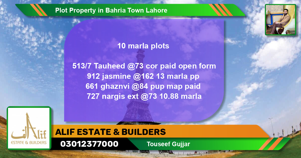 Residential Plot for Sale in Bahria Town, Lahore - (BP-42157)