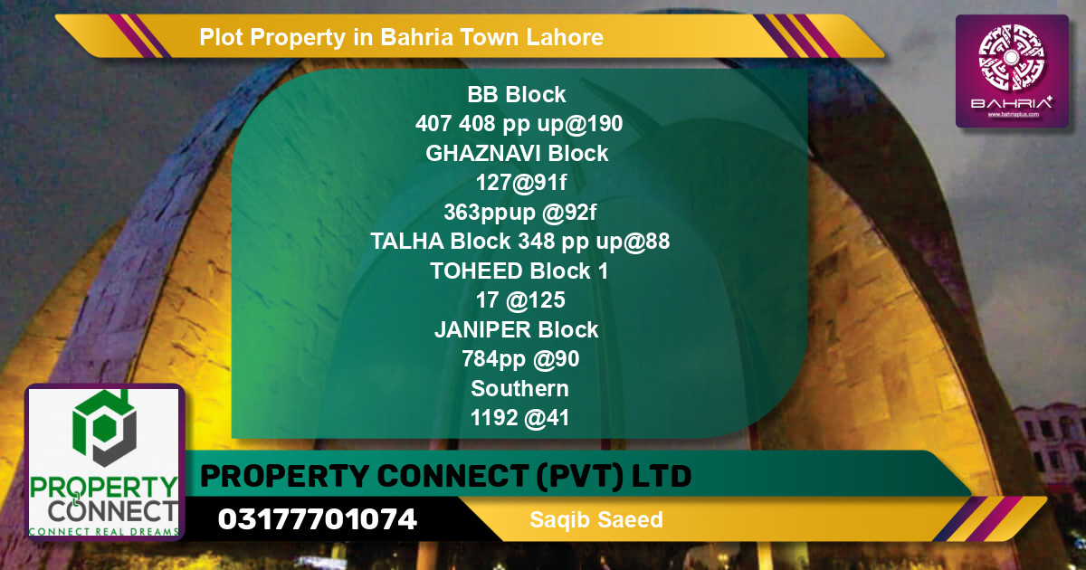 Residential Plot for Sale in Bahria Town, Lahore - (BP-42172)