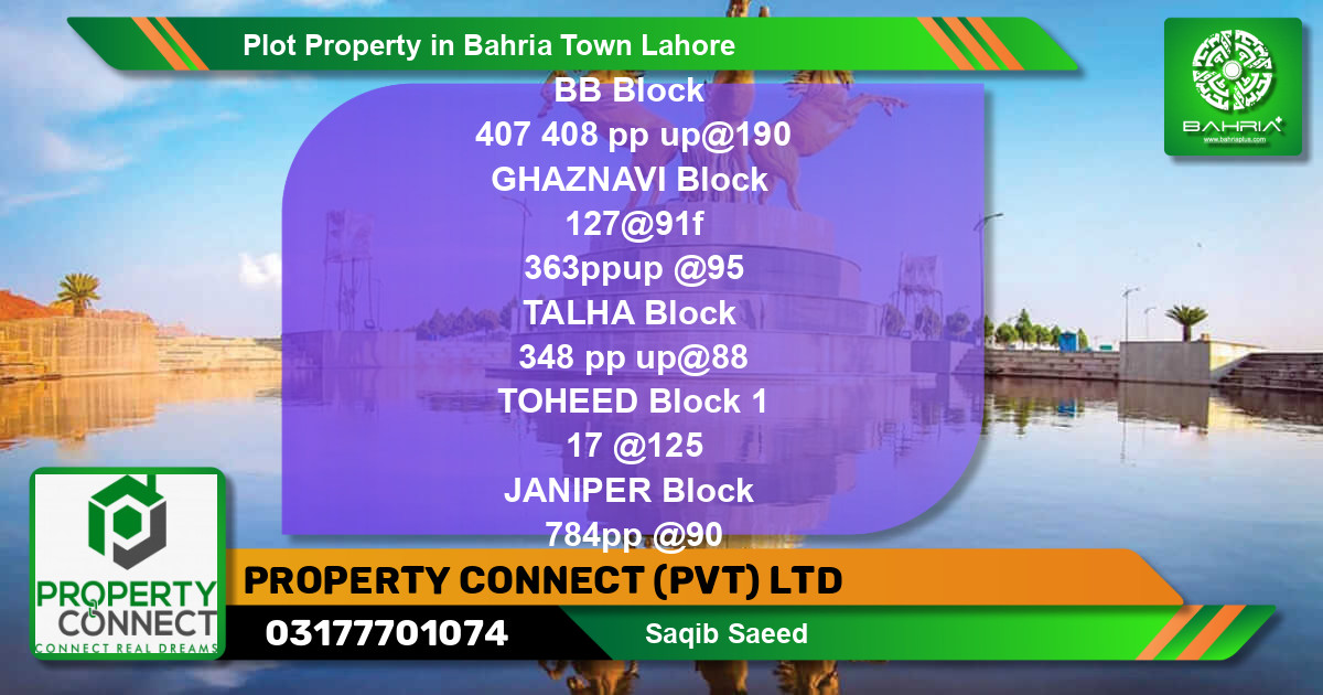Residential Plot for Sale in Bahria Town, Lahore - (BP-42174)