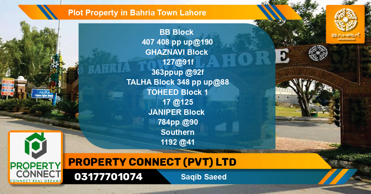 Residential Plot for Sale in Bahria Town, Lahore - (BP-42175)