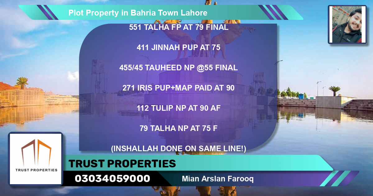 Residential Plot for Sale in Bahria Town, Lahore - (BP-42184)