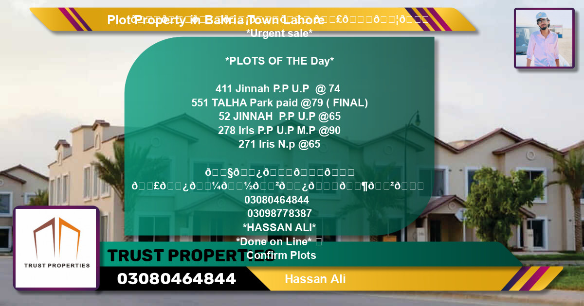 Residential Plot for Sale in Bahria Town, Lahore - (BP-42190)