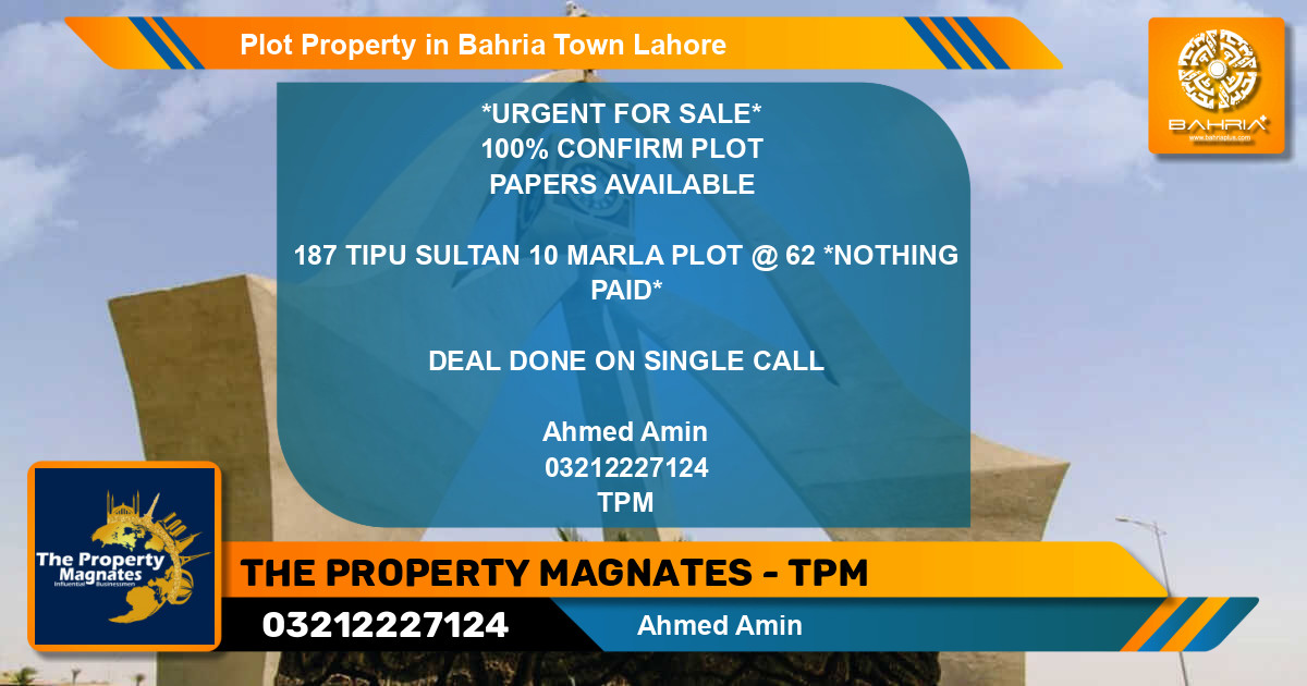 Residential Plot for Sale in Bahria Town, Lahore - (BP-42205)