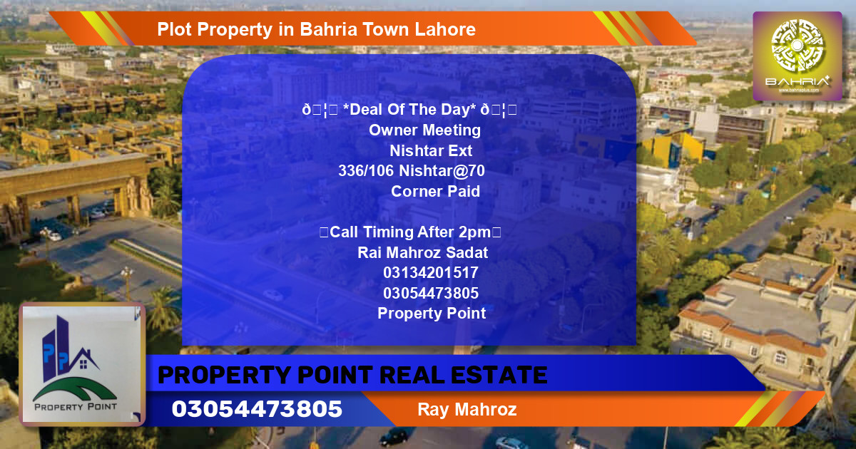 Residential Plot for Sale in Bahria Town, Lahore - (BP-42207)