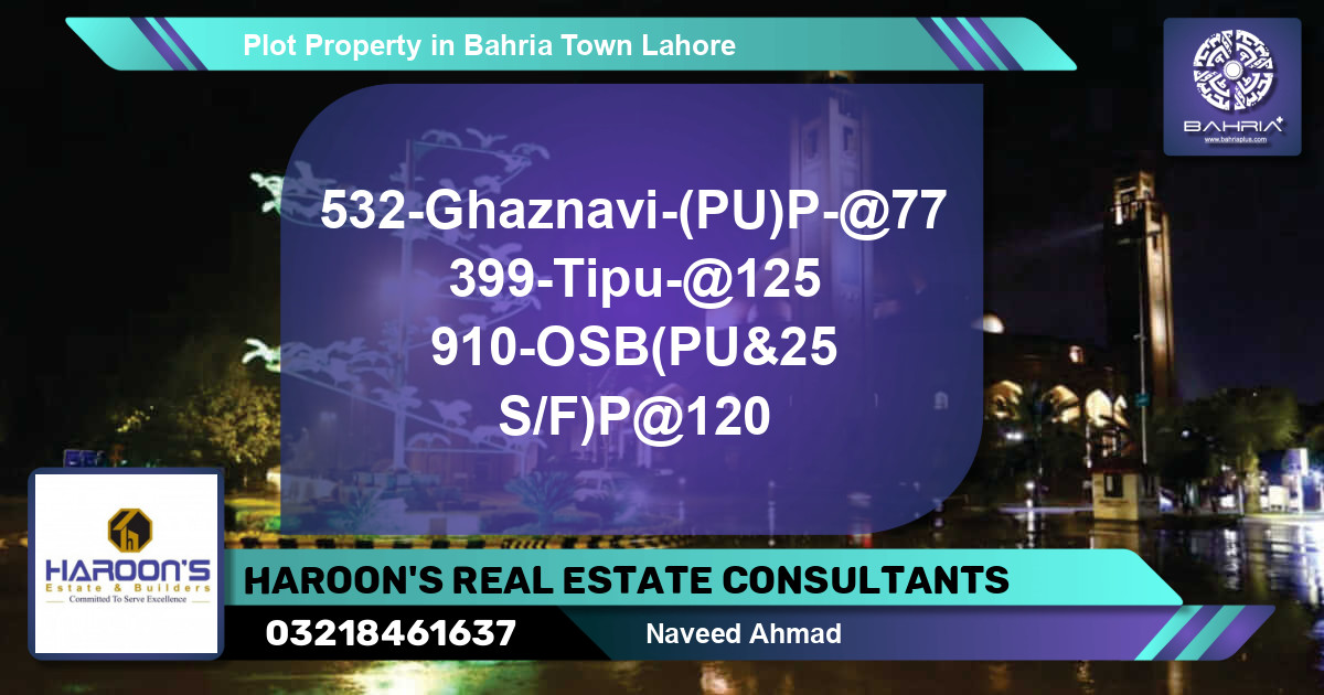 Residential Plot for Sale in Bahria Town, Lahore - (BP-42248)