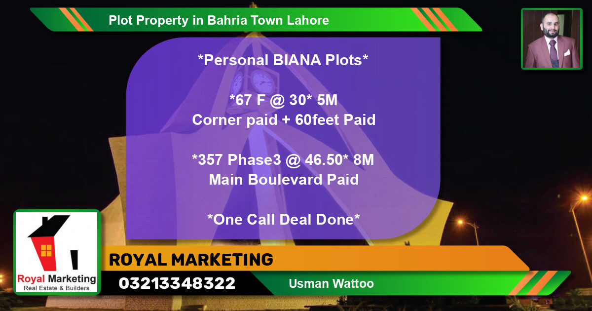 Residential Plot for Sale in Bahria Town, Lahore - (BP-42257)