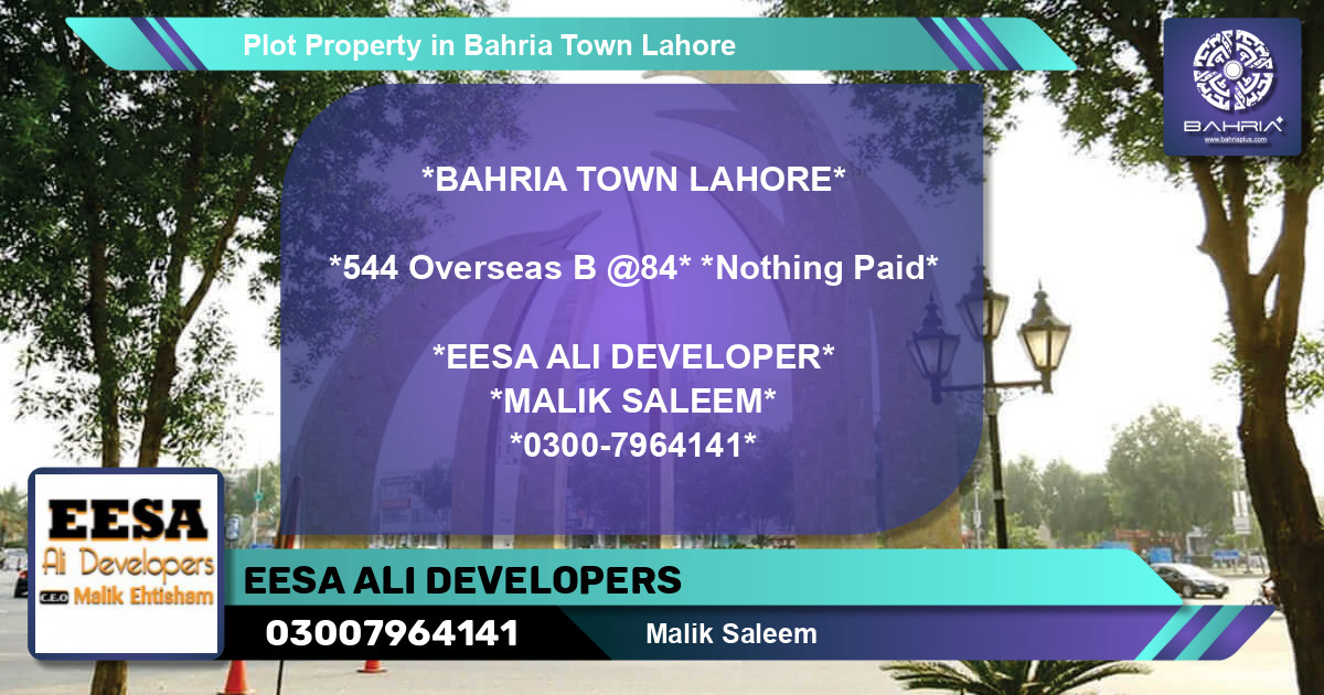 Residential Plot for Sale in Bahria Town, Lahore - (BP-42269)