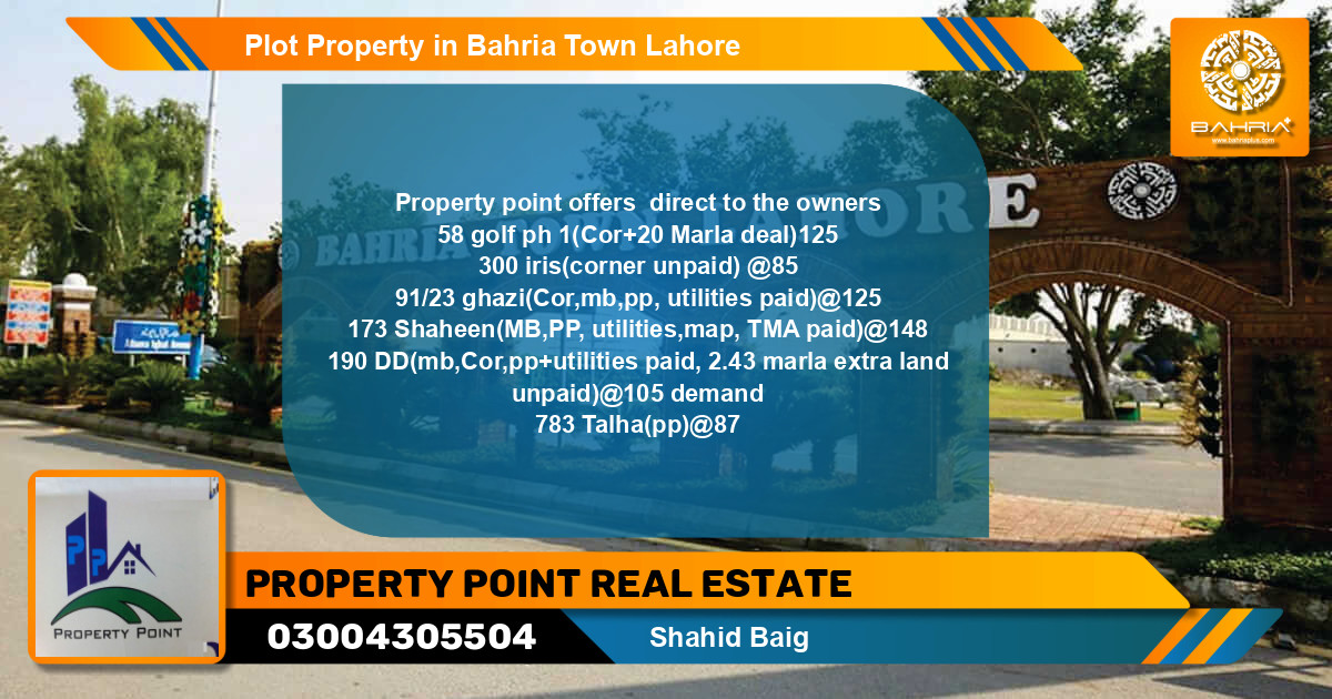 Residential Plot for Sale in Bahria Town, Lahore - (BP-42276)
