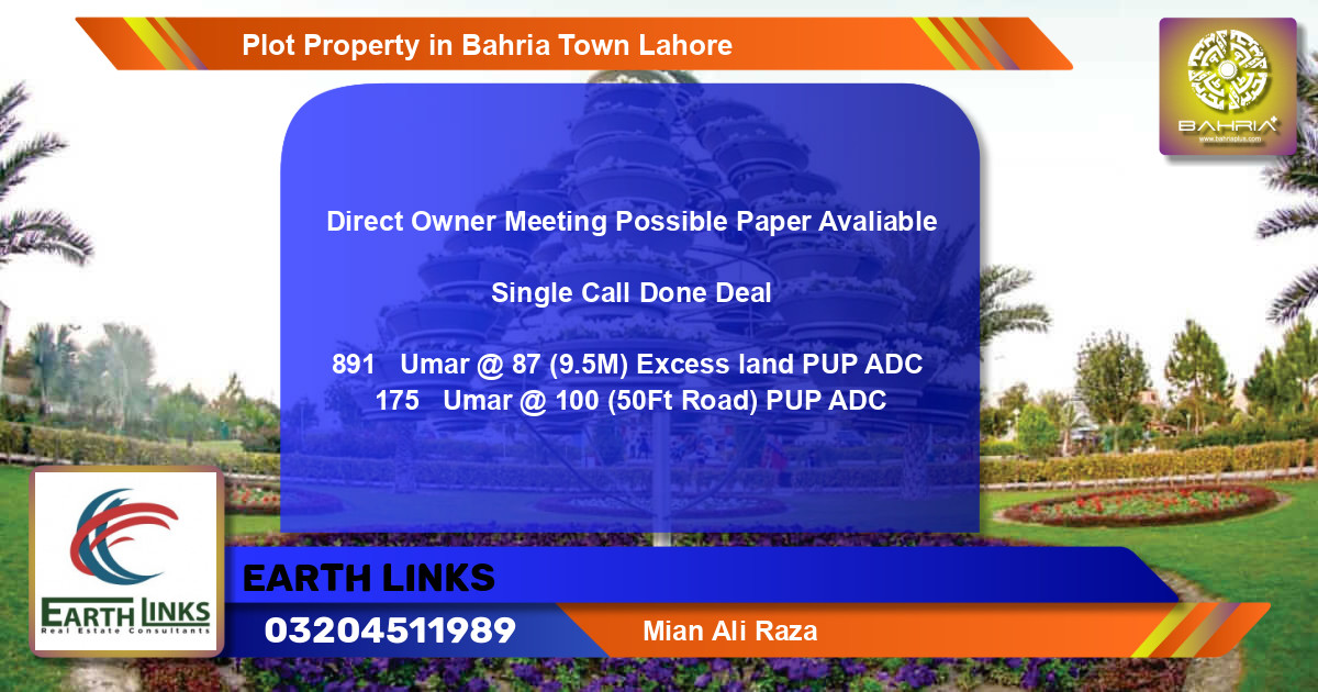 Residential Plot for Sale in Bahria Town, Lahore - (BP-42296)