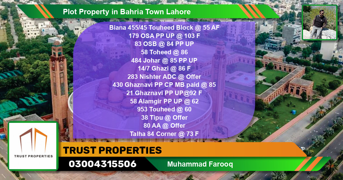 Residential Plot for Sale in Bahria Town, Lahore - (BP-42302)