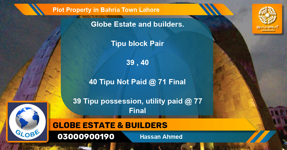 Residential Plot for Sale in Bahria Town, Lahore - (BP-42304)