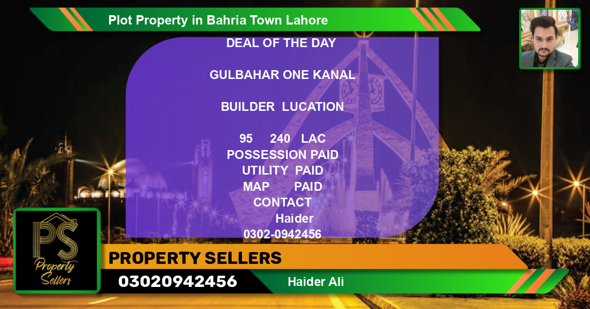 Residential Plot for Sale in Bahria Town, Lahore - (BP-42327)