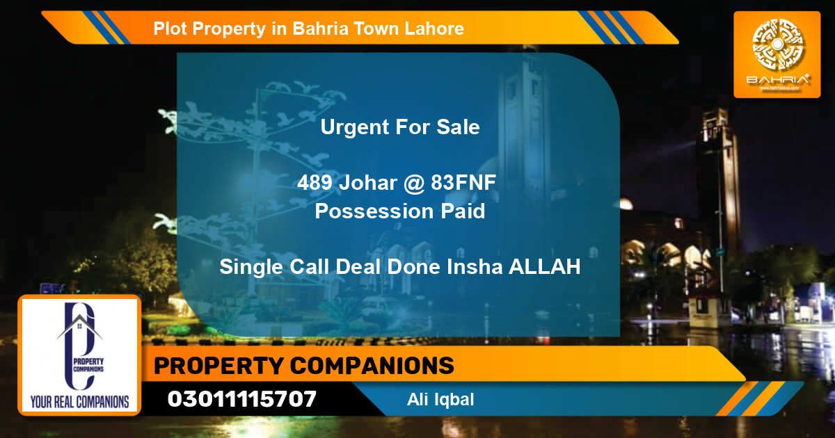 Residential Plot for Sale in Bahria Town, Lahore - (BP-42345)
