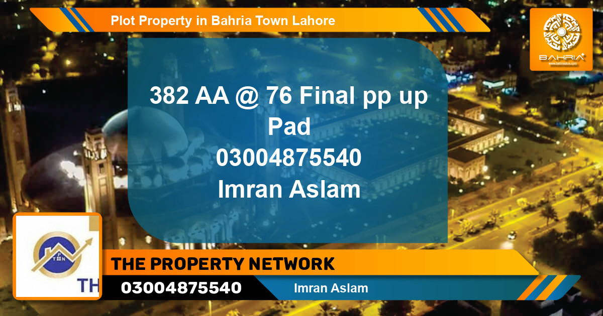 Residential Plot for Sale in Bahria Town, Lahore - (BP-42362)