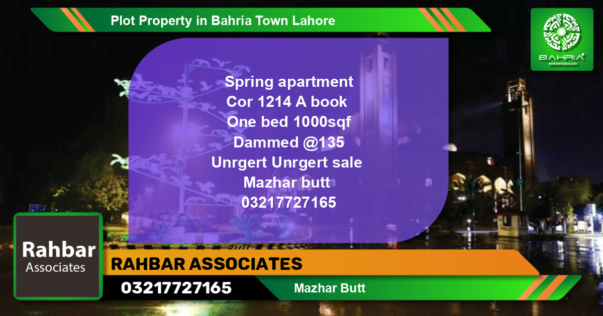 Residential Plot for Sale in Bahria Town, Lahore - (BP-42366)