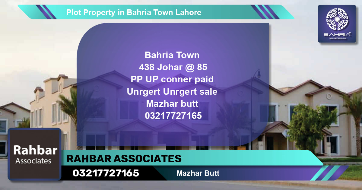 Residential Plot for Sale in Bahria Town, Lahore - (BP-42367)