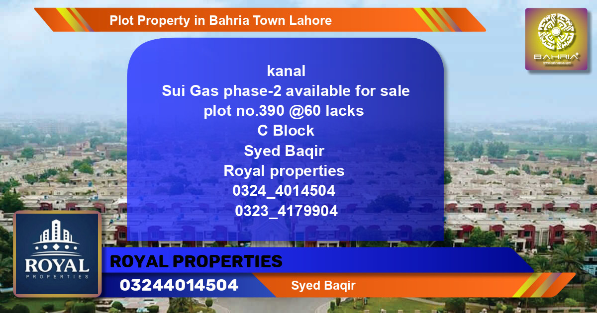 Residential Plot for Sale in Bahria Town, Lahore - (BP-42632)