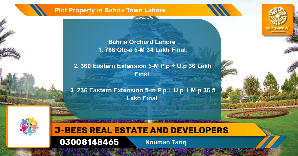 Residential Plot for Sale in Bahria Town, Lahore - (BP-42653)