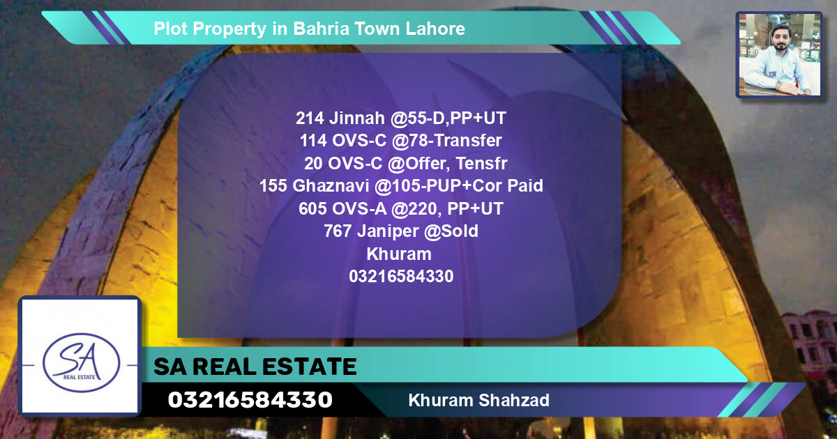 Residential Plot for Sale in Bahria Town, Lahore - (BP-42668)