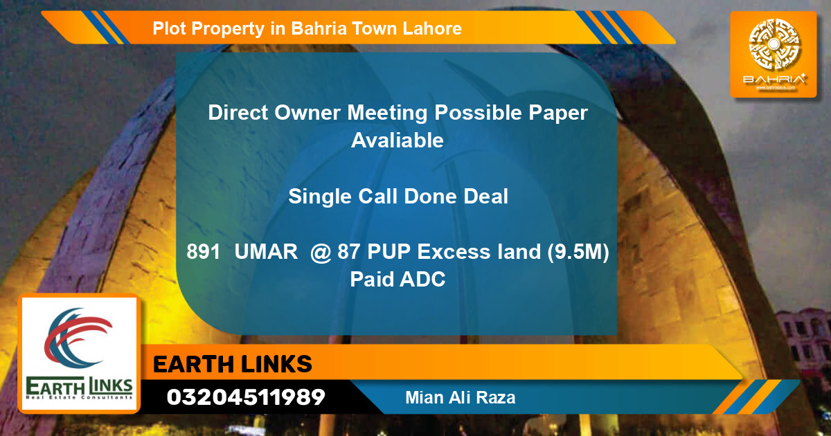Residential Plot for Sale in Bahria Town, Lahore - (BP-42689)