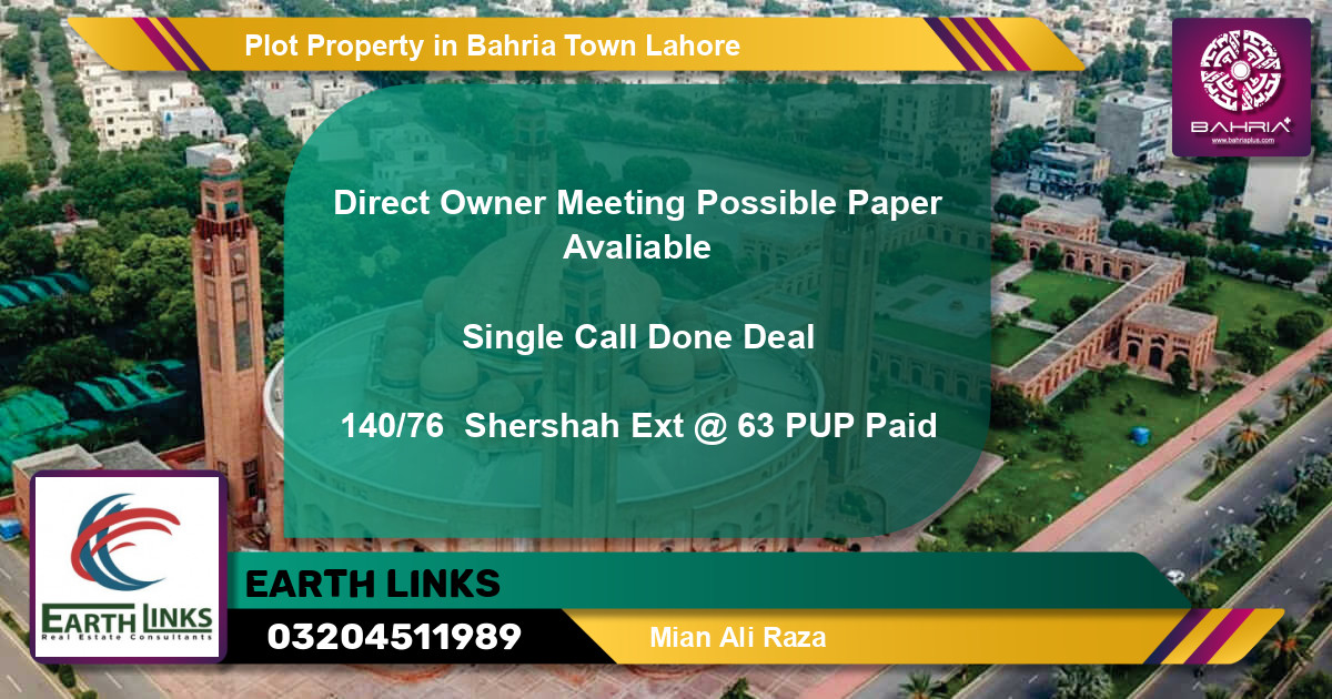 Residential Plot for Sale in Bahria Town, Lahore - (BP-42694)
