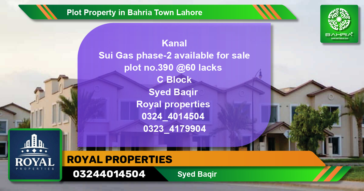 Residential Plot for Sale in Bahria Town, Lahore - (BP-42783)