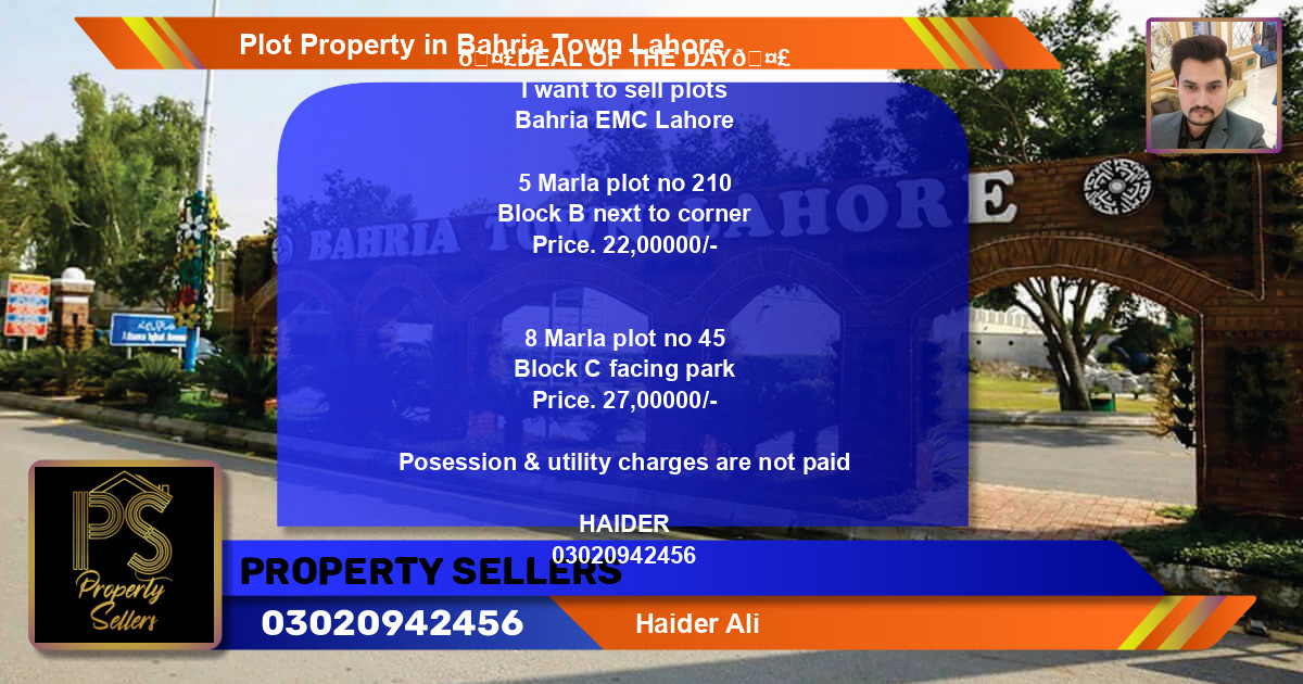 Residential Plot for Sale in Bahria Town, Lahore - (BP-42784)