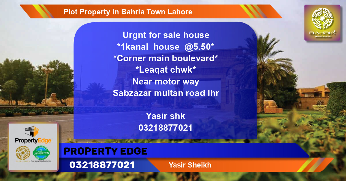 Residential Plot for Sale in Bahria Town, Lahore - (BP-42799)